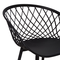 Πολυθρόνα Ezra pakoworld μαύρο pp-πόδι μαύρο μέταλλο 62.5x56x82εκ