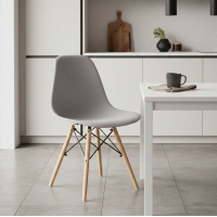 Καρέκλα Julita pakoworld PP γκρι-φυσικό πόδι 46x50x82εκ Καρέκλα Julita pakoworld PP γκρι-φυσικό πόδι 46x50x82εκ