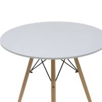 Τραπέζι Julita pakoworld MDF λευκό-πόδια φυσικό Φ80x73εκ Τραπέζι Julita pakoworld MDF λευκό-πόδια φυσικό Φ80x73εκ