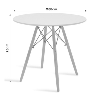 Τραπέζι Julita pakoworld MDF λευκό-πόδια φυσικό Φ80x73εκ Τραπέζι Julita pakoworld MDF λευκό-πόδια φυσικό Φ80x73εκ