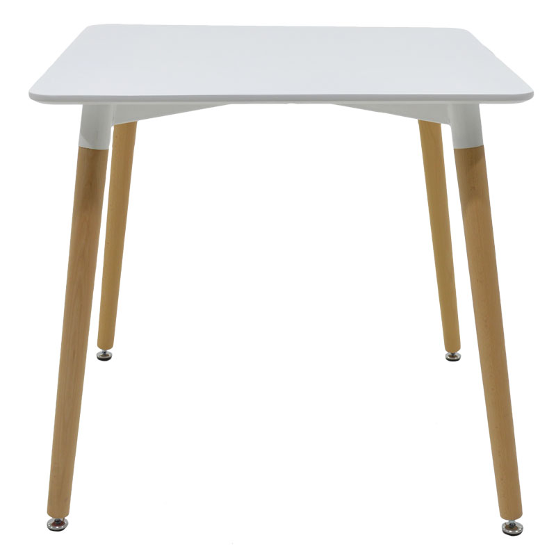 Τραπέζι Natali pakoworld MDF λευκό-πόδια φυσικό 80x80x76εκ Τραπέζι Natali pakoworld MDF λευκό-πόδια φυσικό 80x80x76εκ