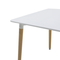 Τραπέζι Natali pakoworld MDF λευκό-πόδια φυσικό 80x80x76εκ Τραπέζι Natali pakoworld MDF λευκό-πόδια φυσικό 80x80x76εκ