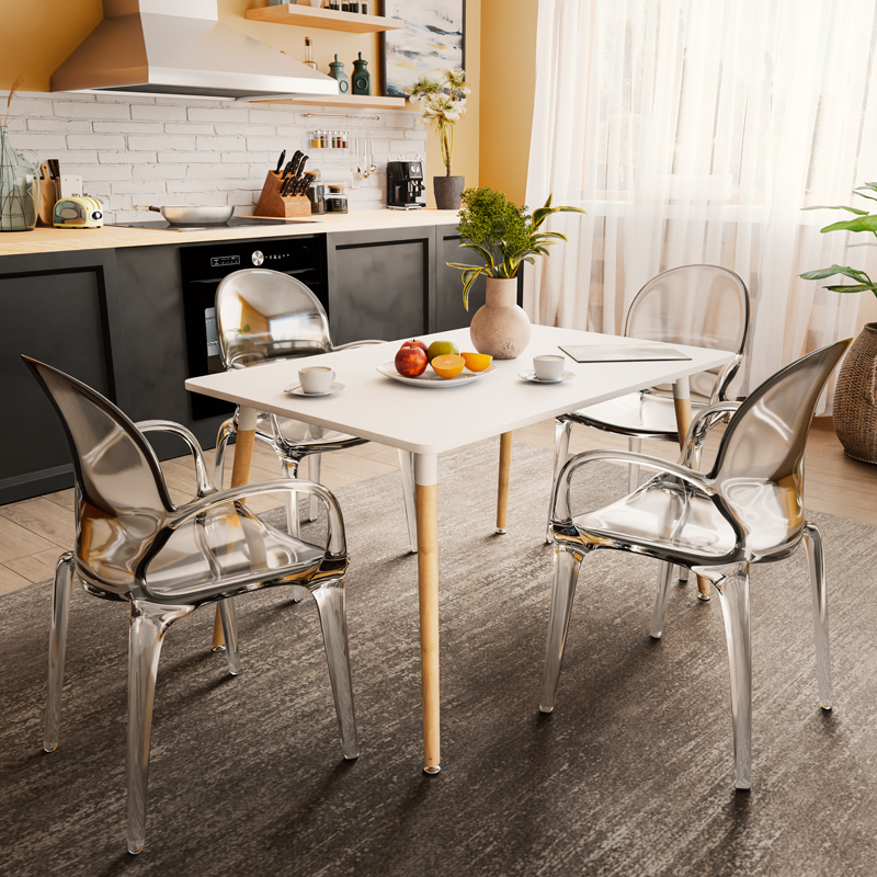Τραπέζι Natali pakoworld MDF λευκό-πόδια φυσικό 120x80x76εκ Τραπέζι Natali pakoworld MDF λευκό-πόδια φυσικό 120x80x76εκ