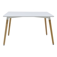 Τραπέζι Natali pakoworld MDF λευκό-πόδια φυσικό 120x80x76εκ Τραπέζι Natali pakoworld MDF λευκό-πόδια φυσικό 120x80x76εκ