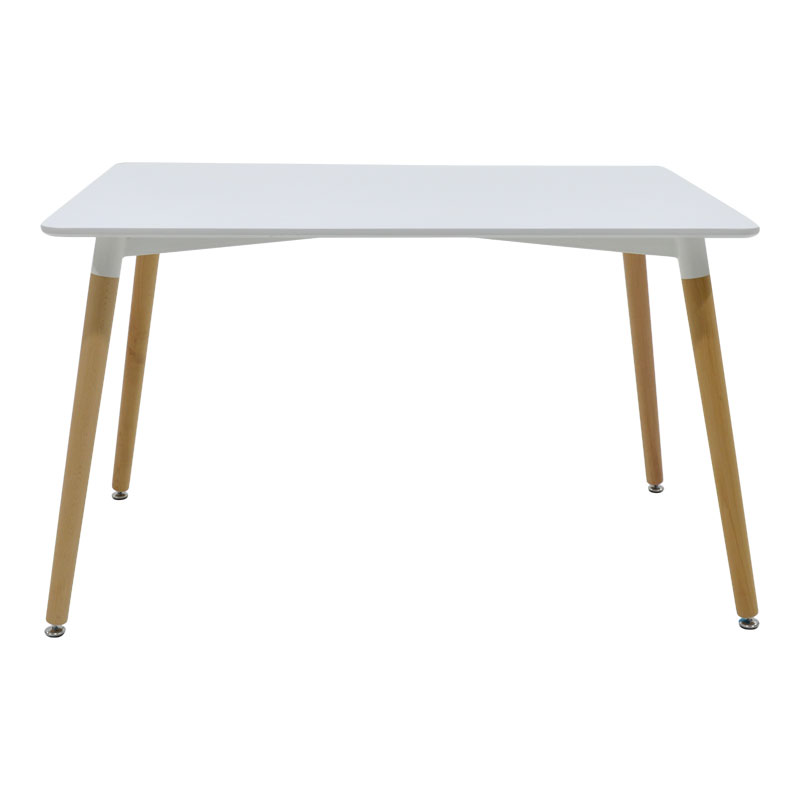 Τραπέζι Natali pakoworld MDF λευκό-πόδια φυσικό 120x80x76εκ Τραπέζι Natali pakoworld MDF λευκό-πόδια φυσικό 120x80x76εκ