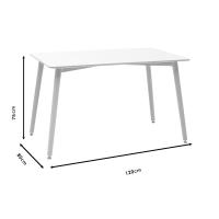 Τραπέζι Natali pakoworld MDF λευκό-πόδια φυσικό 120x80x76εκ Τραπέζι Natali pakoworld MDF λευκό-πόδια φυσικό 120x80x76εκ