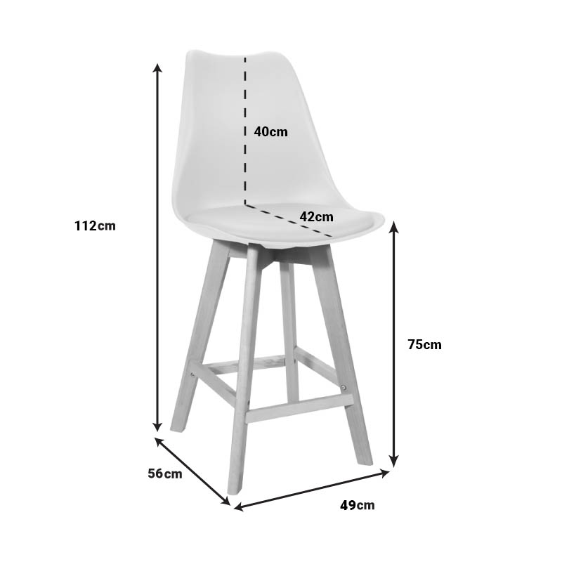 Σκαμπό μπαρ Gaston pakoworld μαύρο pp-pu και ξύλινο πόδι σε φυσική απόχρωση 49x56x112εκ Σκαμπό μπαρ Gaston pakoworld μαύρο pp-pu και ξύλινο πόδι σε φυσική απόχρωση 49x56x112εκ