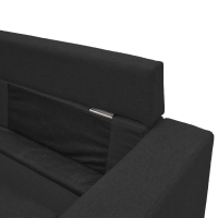 Γωνιακός καναπές αναστρέψιμος Maneli pakoworld ύφασμα μαύρο 196x138/77x82εκ