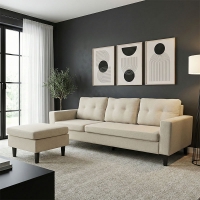 Γωνιακός καναπές αναστρέψιμος Maneli pakoworld ύφασμα αμμου -μπεζ 196x138/77x82εκ Γωνιακός καναπές αναστρέψιμος Maneli pakoworld ύφασμα αμμου -μπεζ 196x138/77x82εκ