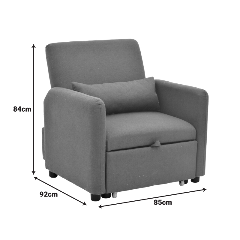 Πολυθρόνα-κρεβάτι Flexa pakoworld ύφασμα γκρι 85x92x84εκ Πολυθρόνα-κρεβάτι Flexa pakoworld ύφασμα γκρι 85x92x84εκ