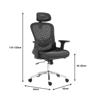 Καρέκλα γραφείου εργασίας Mergi pakoworld μαύρο mesh 62x63x120εκ Καρέκλα γραφείου εργασίας Mergi pakoworld μαύρο mesh 62x63x120εκ