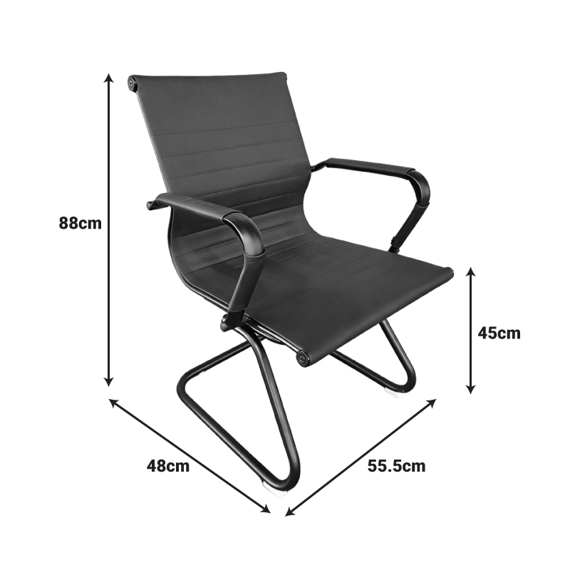 Καρέκλα γραφείου επισκέπτη Valter pakoworld pu μαύρο 55.5x48x88εκ