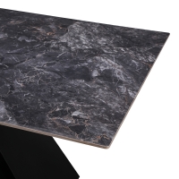 Τραπέζι Meja pakoworld Sintered stone μαύρο με μεταλλικά πόδια σε μαύρη απόχρωση 200x100x76εκ Τραπέζι Meja pakoworld Sintered stone μαύρο με μεταλλικά πόδια σε μαύρη απόχρωση 200x100x76εκ