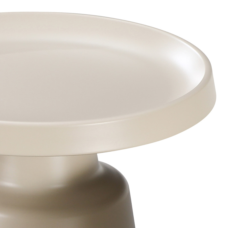 Βοηθητικό τραπέζι Ginoze pakoworld μέταλλο σε cappuccino απόχρωση Φ50x50.5εκ