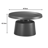 Τραπέζι σαλονιού Ginoze pakoworld μέταλλο σε καφέ απόχρωση Φ70x42,5εκ