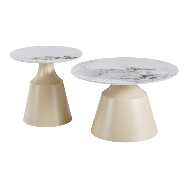 Τραπέζια σαλονιού Sculpt pakoworld σετ 2τεμ μέταλλο cappuccino- sintered stone λευκό μαρμάρου Τραπέζια σαλονιού Sculpt pakoworld σετ 2τεμ μέταλλο cappuccino- sintered stone λευκό μαρμάρου