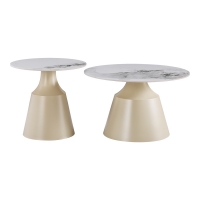 Τραπέζια σαλονιού Sculpt pakoworld σετ 2τεμ μέταλλο cappuccino- sintered stone λευκό μαρμάρου Τραπέζια σαλονιού Sculpt pakoworld σετ 2τεμ μέταλλο cappuccino- sintered stone λευκό μαρμάρου