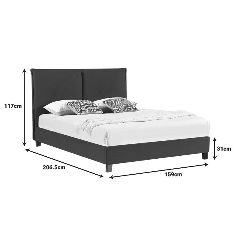 Κρεβάτι διπλό Majus pakoworld ύφασμα ανθρακί 160x200εκ Κρεβάτι διπλό Majus pakoworld ύφασμα ανθρακί 160x200εκ