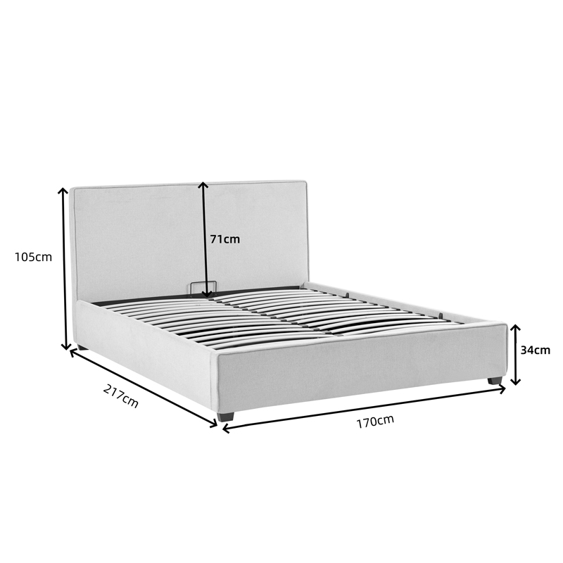 Κρεβάτι διπλό Bedka pakoworld ύφασμα ανθρακί 160x200εκ Κρεβάτι διπλό Bedka pakoworld ύφασμα ανθρακί 160x200εκ