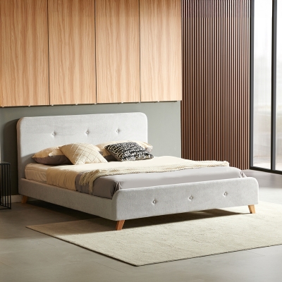 Κρεβάτι διπλό Restel pakoworld ύφασμα γκρι 160x200εκ Κρεβάτι διπλό Restel pakoworld ύφασμα γκρι 160x200εκ