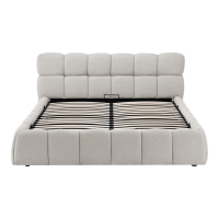 Κρεβάτι Jeby pakoworld ύφασμα σε μπεζ απόχρωση με αποθηκευτικό χώρο 160x200εκ