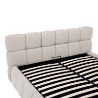 Κρεβάτι Jeby pakoworld ύφασμα σε μπεζ απόχρωση με αποθηκευτικό χώρο 160x200εκ