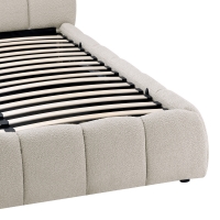 Κρεβάτι Jeby pakoworld ύφασμα σε μπεζ απόχρωση με αποθηκευτικό χώρο 160x200εκ
