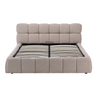 Κρεβάτι Jeby pakoworld ύφασμα σε κρεμ απόχρωση με αποθηκευτικό χώρο 160x200εκ