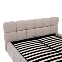 Κρεβάτι Jeby pakoworld ύφασμα σε κρεμ απόχρωση με αποθηκευτικό χώρο 160x200εκ