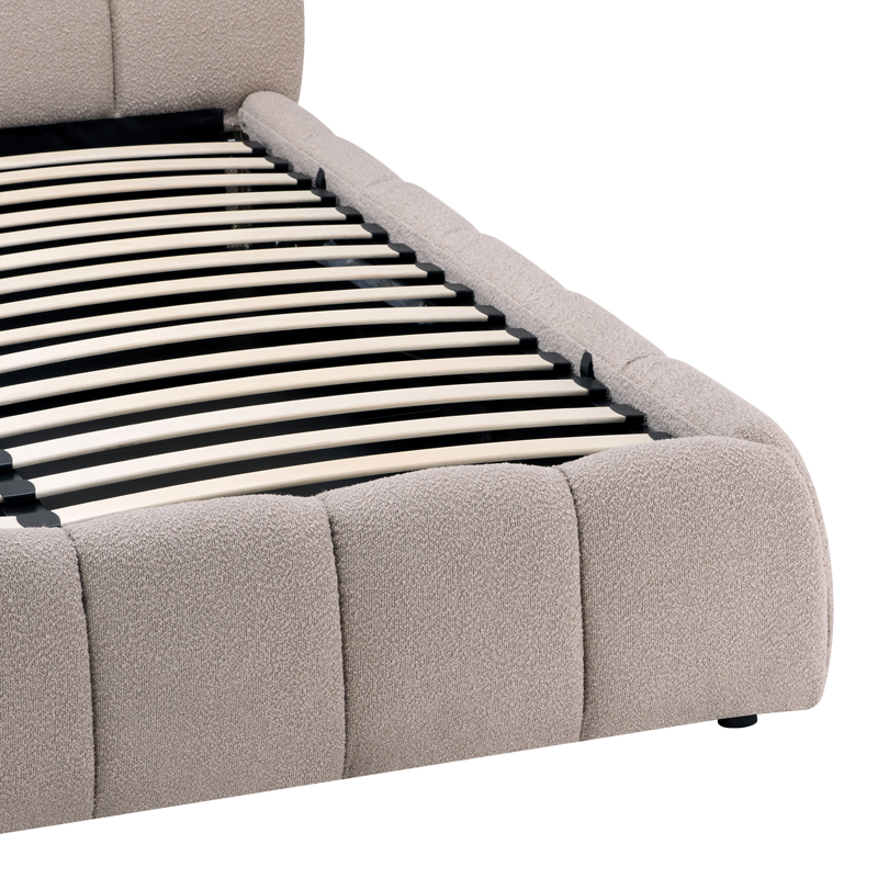 Κρεβάτι Jeby pakoworld ύφασμα σε κρεμ απόχρωση με αποθηκευτικό χώρο 160x200εκ