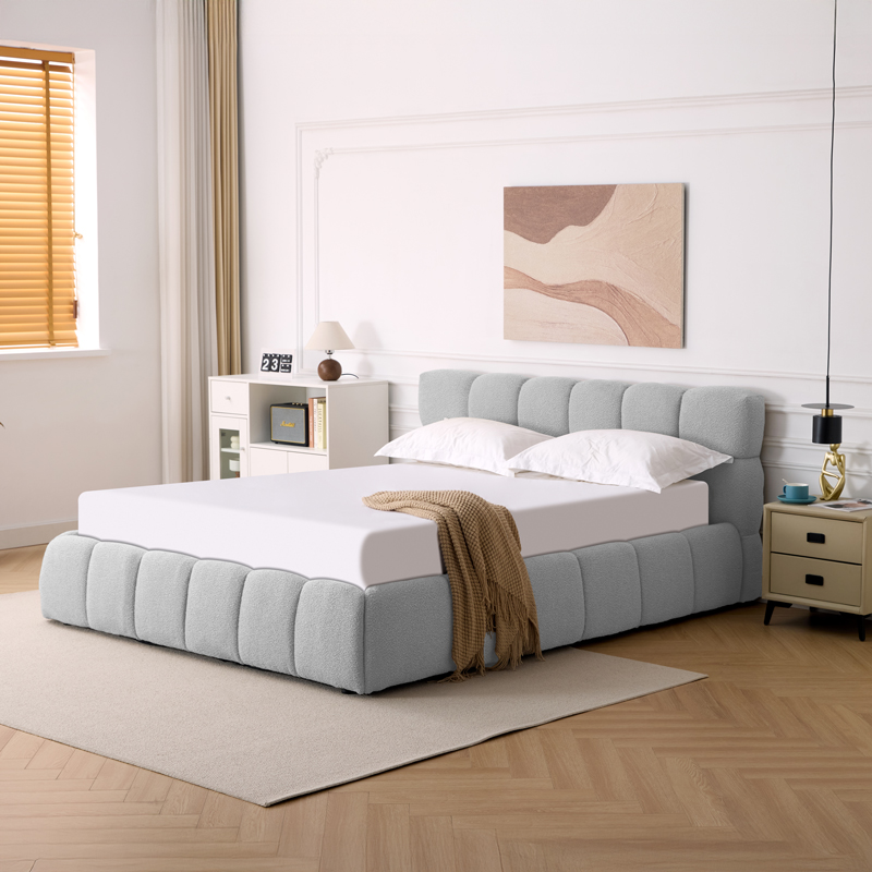 Κρεβάτι Jeby pakoworld ύφασμα σε γκρι απόχρωση με αποθηκευτικό χώρο 160x200εκ