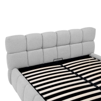 Κρεβάτι Jeby pakoworld ύφασμα σε γκρι απόχρωση με αποθηκευτικό χώρο 160x200εκ