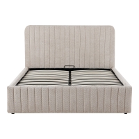 Κρεβάτι διπλό Zilin pakoworld ύφασμα μπουκλε μπεζ με αποθηκευτικό χώρο 160x200εκ