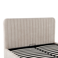 Κρεβάτι διπλό Zilin pakoworld ύφασμα μπουκλε μπεζ με αποθηκευτικό χώρο 160x200εκ