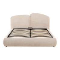 Κρεβάτι διπλό Cardia pakoworld με αποθηκευτικό χώρο γκρι μπεζ ύφασμα 160x200εκ