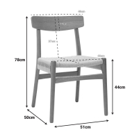 Καρέκλα Safal pakoworld oak δρυς ξύλο-έδρα εκρού σχοινί 51x50x78εκ Καρέκλα Safal pakoworld oak δρυς ξύλο-έδρα εκρού σχοινί 51x50x78εκ