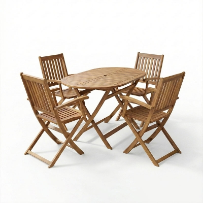 Τραπεζαρία Joter-Falov pakoworld σετ 5τεμ φυσικό μασίφ ξύλο ακακίας 130x80x72εκ Τραπεζαρία Joter-Falov pakoworld σετ 5τεμ φυσικό μασίφ ξύλο ακακίας 130x80x72εκ