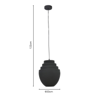 Φωτιστικό οροφής Kelsy Inart E27 μαύρο μέταλλο Φ30x122εκ Φωτιστικό οροφής Kelsy Inart E27 μαύρο μέταλλο Φ30x122εκ