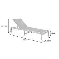 Ξαπλώστρα Mailo pakoworld λευκό αλουμίνιο και textilene σε μπεζ απόχρωση 71x206x30εκ