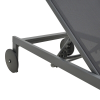 Ξαπλώστρα Mailo pakoworld ανθρακί αλουμίνιο και textilene σε μαύρη απόχρωση 71x206x30εκ