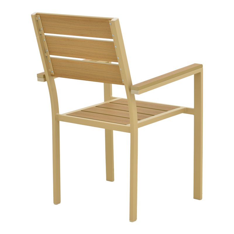 Πολυθρόνα Breze pakoworld στοιβαζόμενη plywood σε φυσική-αλουμίνιο σε cappuccino απόχρωση 57.5x60x88εκ