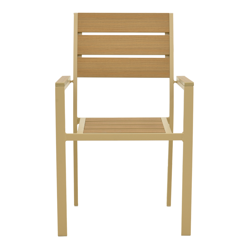 Πολυθρόνα Breze pakoworld στοιβαζόμενη plywood σε φυσική-αλουμίνιο σε cappuccino απόχρωση 57.5x60x88εκ