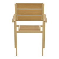Πολυθρόνα Breze pakoworld στοιβαζόμενη plywood σε φυσική-αλουμίνιο σε cappuccino απόχρωση 57.5x60x88εκ