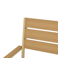 Πολυθρόνα Breze pakoworld στοιβαζόμενη plywood σε φυσική-αλουμίνιο σε cappuccino απόχρωση 57.5x60x88εκ