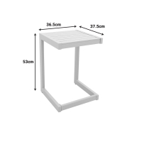 Τραπεζι Aether pakoworld αλουμίνιο σε λευκή απόχρωση 37.5x36.5x53εκ