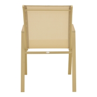 Πολυθρόνα Azelie pakoworld στοιβαζόμενη αλουμίνιο σε cappuccino- textilene σε μπεζ απόχρωση 56x75x88εκ