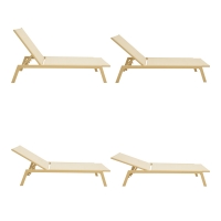 Ξαπλώστρα Boka pakoworld αλουμίνιο cappuccino- textilene σε σαμπανί 60x192x31εκ