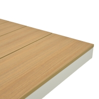 Τραπέζι Thorio pakoworld plywood σε φυσική -αλουμινίο σε λευκή απόχρωση 160x90x75εκ