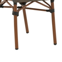 Καρέκλα Nacia pakoworld στοιβαζόμενη καρυδί αλουμίνιο-γκρι textilene 45x59x85εκ Καρέκλα Nacia pakoworld στοιβαζόμενη καρυδί αλουμίνιο-γκρι textilene 45x59x85εκ