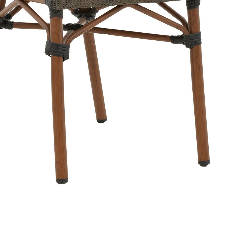 Καρέκλα Nacia pakoworld στοιβαζόμενη καρυδί αλουμίνιο-γκρι textilene 45x59x85εκ Καρέκλα Nacia pakoworld στοιβαζόμενη καρυδί αλουμίνιο-γκρι textilene 45x59x85εκ